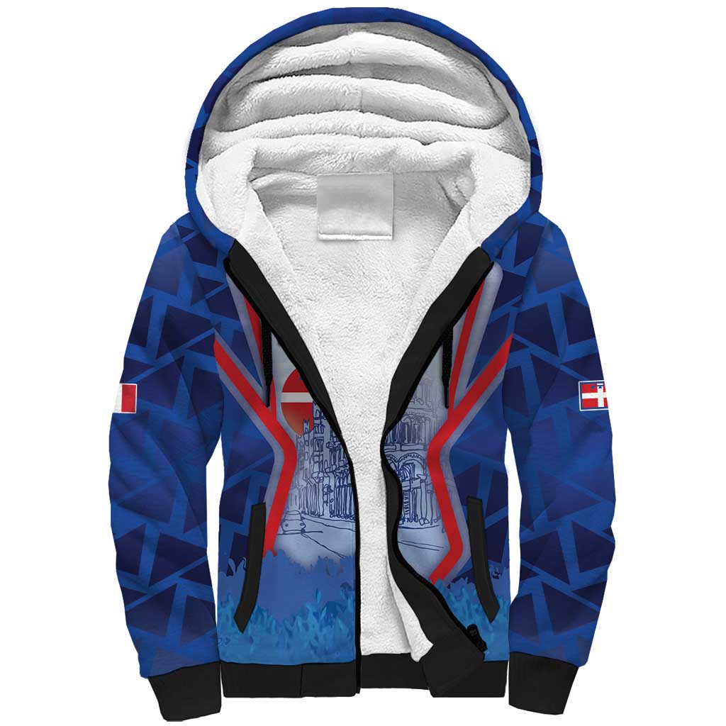 Custom Italy Piedmont Sherpa Hoodie Capital Turin Urban Sketch