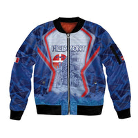 Custom Italy Piedmont Sleeve Zip Bomber Jacket Capital Turin Urban Sketch