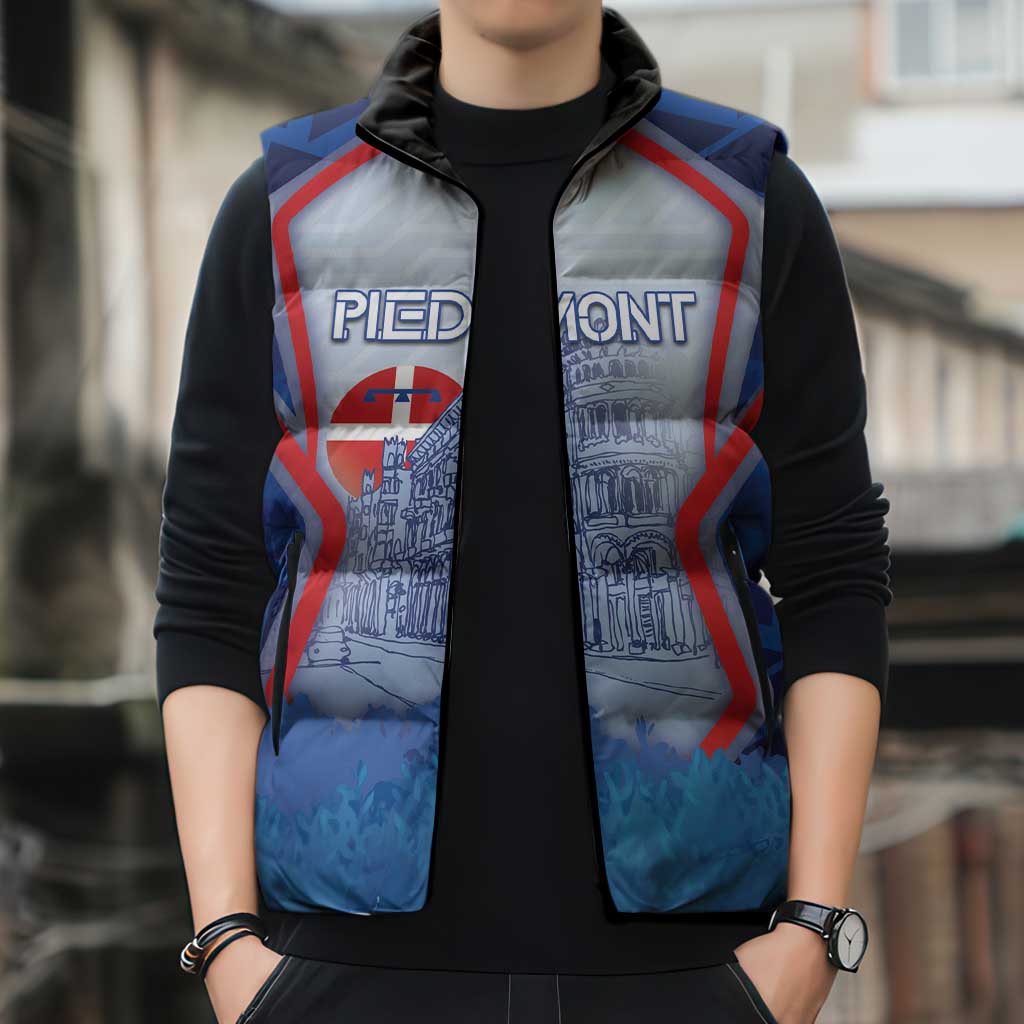 Custom Italy Piedmont Sleeveless Puffer Jacket Capital Turin Urban Sketch