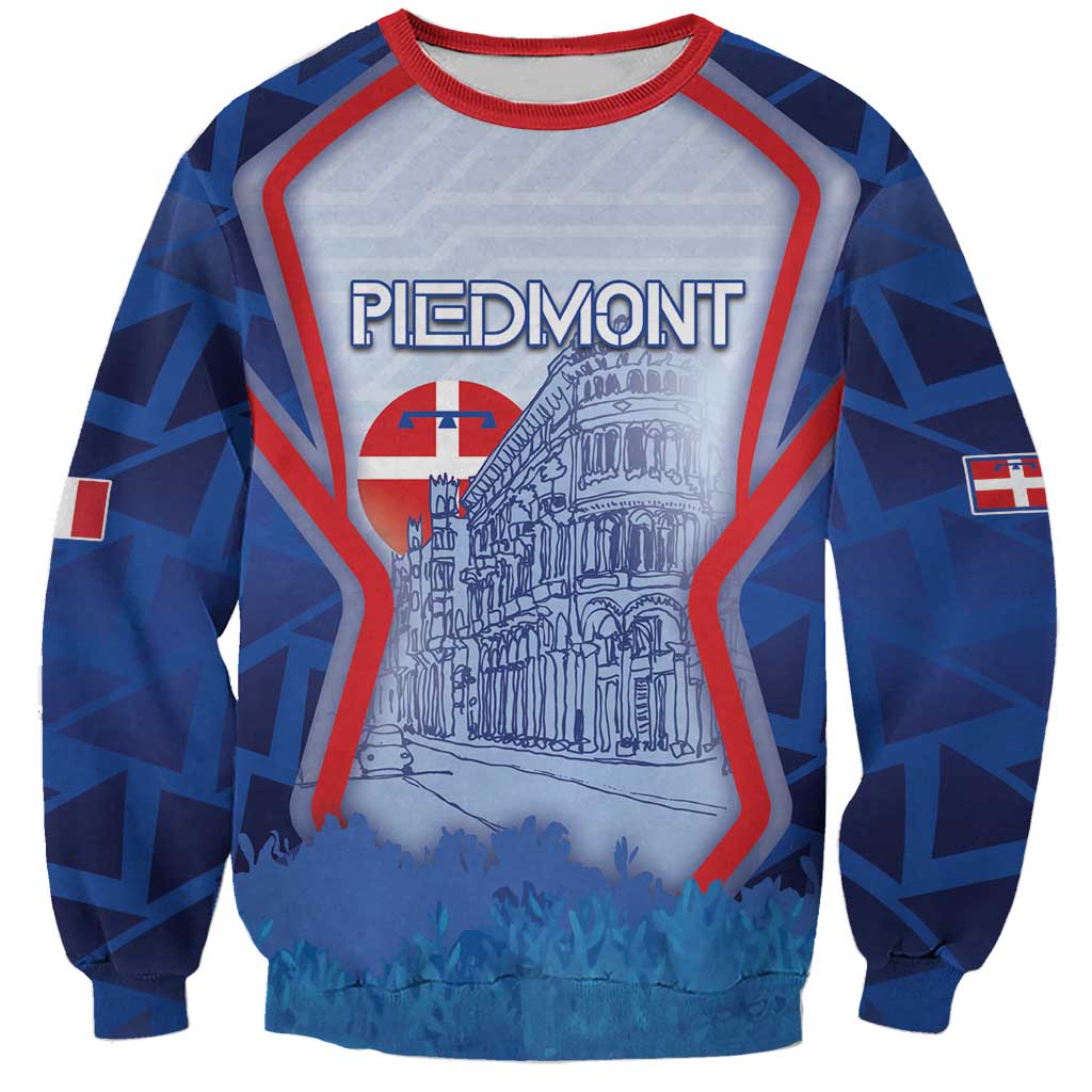 Custom Italy Piedmont Sweatshirt Capital Turin Urban Sketch