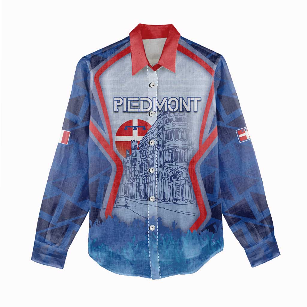Custom Italy Piedmont Women Casual Shirt Capital Turin Urban Sketch