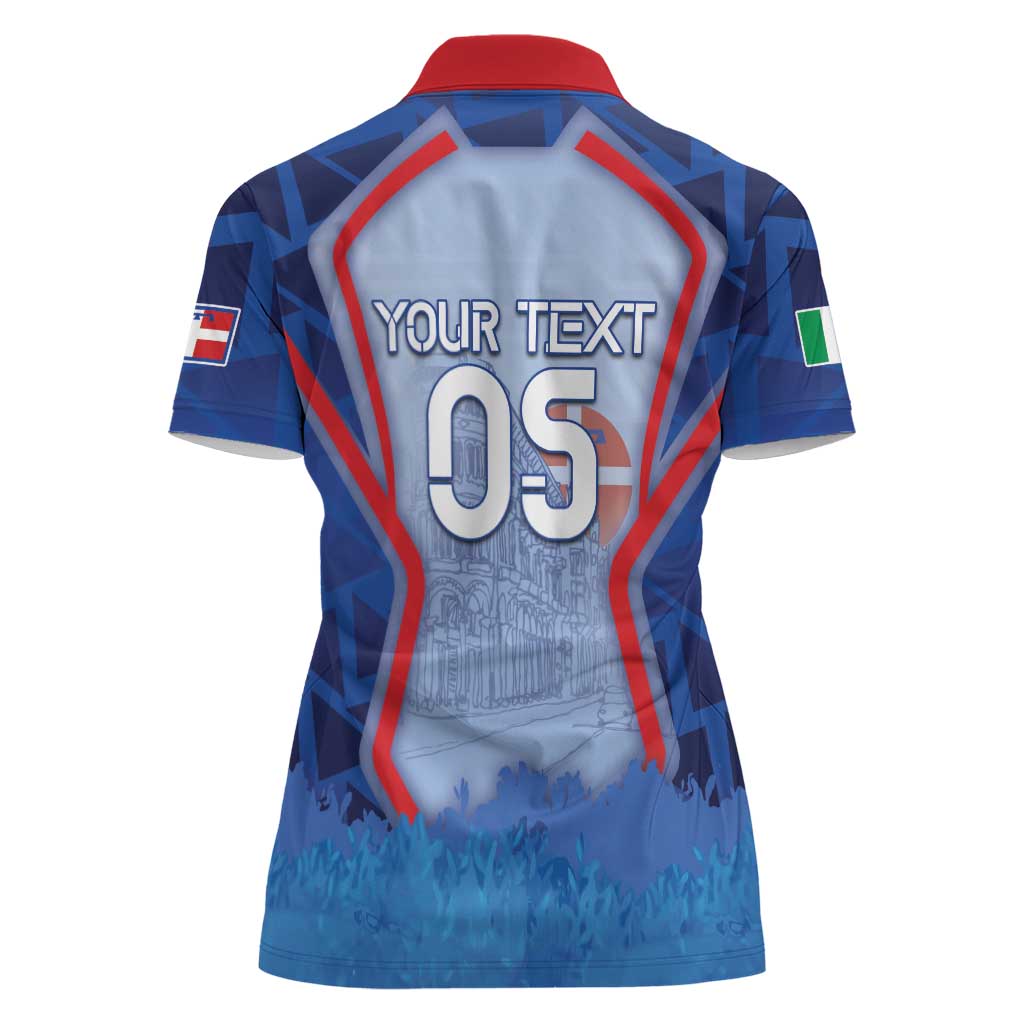 Custom Italy Piedmont Women Polo Shirt Capital Turin Urban Sketch