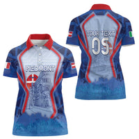 Custom Italy Piedmont Women Polo Shirt Capital Turin Urban Sketch