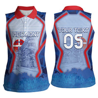 Custom Italy Piedmont Women Sleeveless Polo Shirt Capital Turin Urban Sketch
