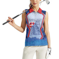 Custom Italy Piedmont Women Sleeveless Polo Shirt Capital Turin Urban Sketch