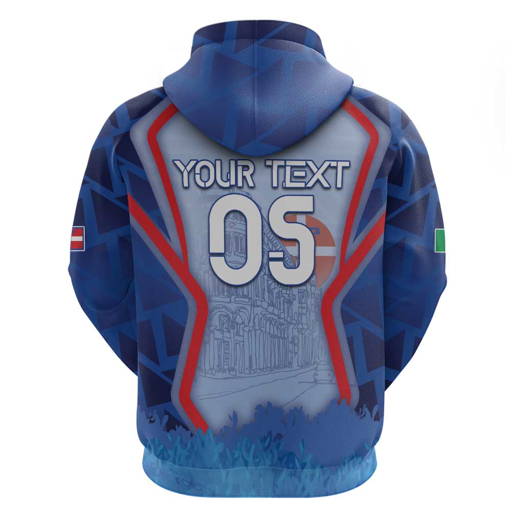 Custom Italy Piedmont Zip Hoodie Capital Turin Urban Sketch