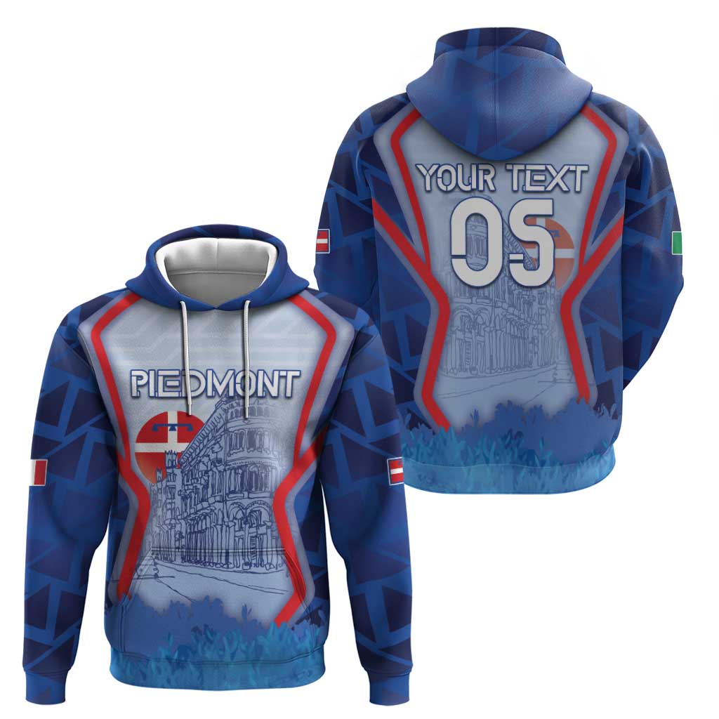 Custom Italy Piedmont Zip Hoodie Capital Turin Urban Sketch