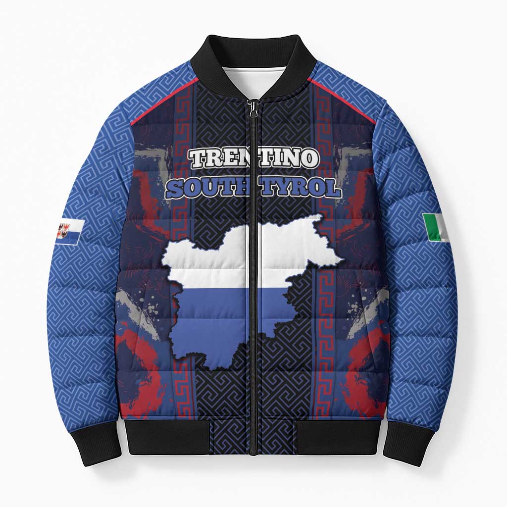 Personalized Italy Trentino-South Tyrol Bomber Puffer Jacket Coat Of Arms Eagle And Roman Patterns