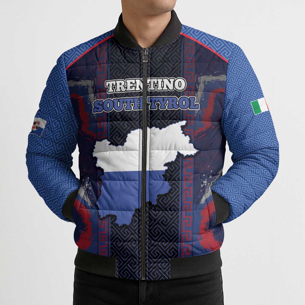 Personalized Italy Trentino-South Tyrol Bomber Puffer Jacket Coat Of Arms Eagle And Roman Patterns
