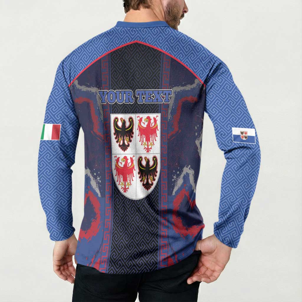 Personalized Italy Trentino-South Tyrol Button Sweatshirt Coat Of Arms Eagle And Roman Patterns