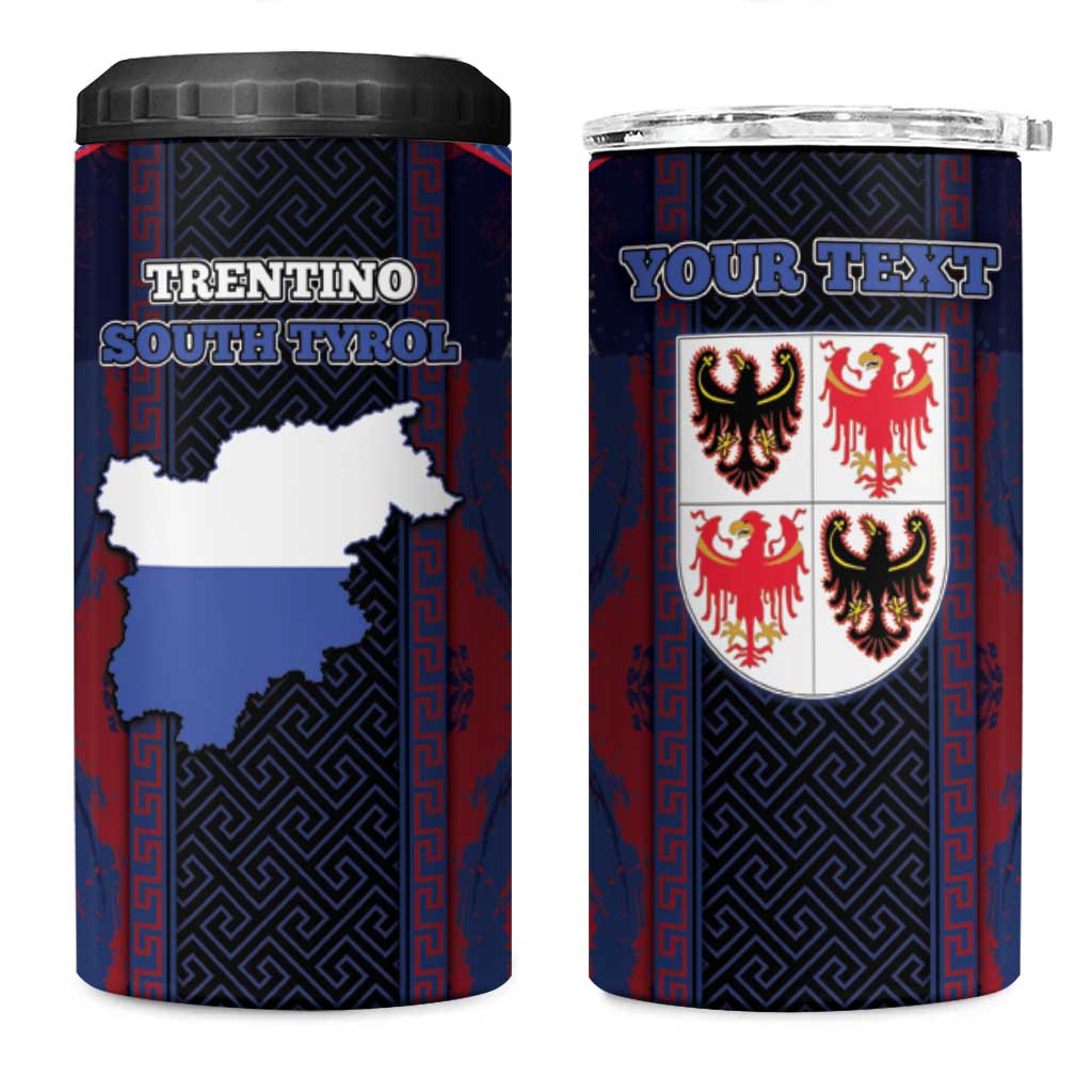 Personalized Italy Trentino-South Tyrol 4 in 1 Can Cooler Tumbler Coat Of Arms Eagle And Roman Patterns