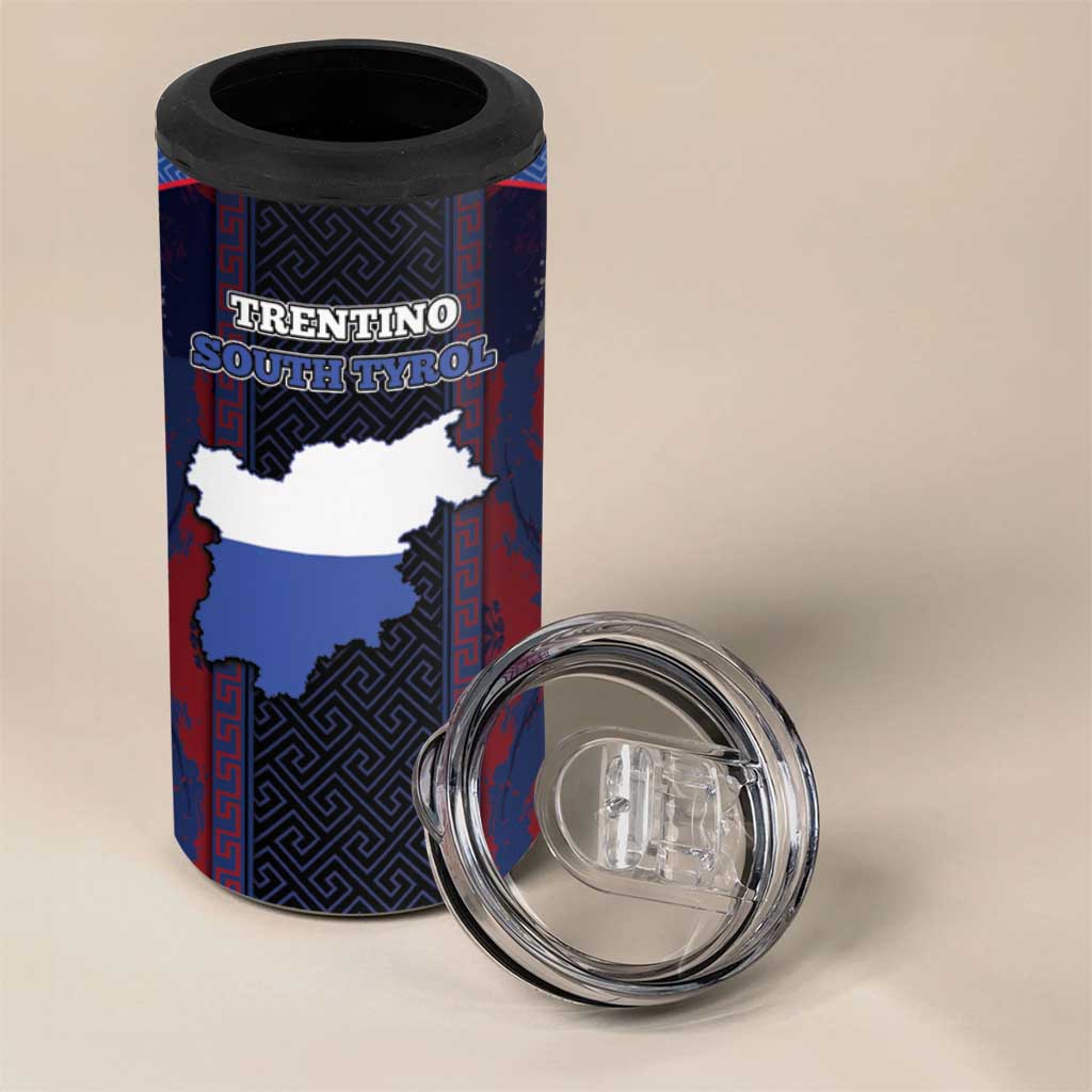 Personalized Italy Trentino-South Tyrol 4 in 1 Can Cooler Tumbler Coat Of Arms Eagle And Roman Patterns