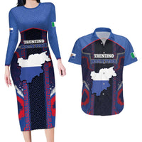 Personalized Italy Trentino-South Tyrol Couples Matching Long Sleeve Bodycon Dress and Hawaiian Shirt Coat Of Arms Eagle And Roman Patterns