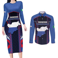 Personalized Italy Trentino-South Tyrol Couples Matching Long Sleeve Bodycon Dress and Long Sleeve Button Shirt Coat Of Arms Eagle And Roman Patterns