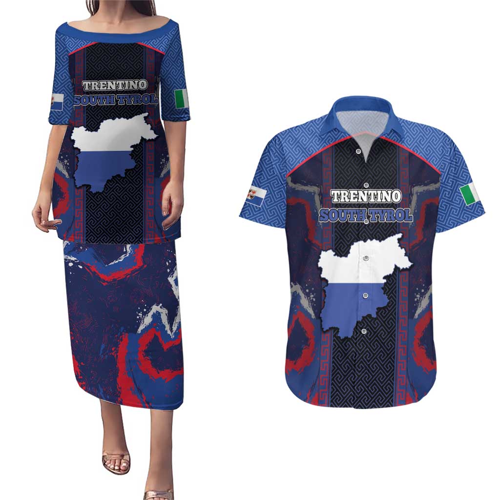 Personalized Italy Trentino-South Tyrol Couples Matching Puletasi and Hawaiian Shirt Coat Of Arms Eagle And Roman Patterns