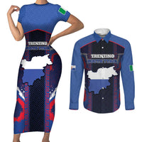 Personalized Italy Trentino-South Tyrol Couples Matching Short Sleeve Bodycon Dress and Long Sleeve Button Shirt Coat Of Arms Eagle And Roman Patterns