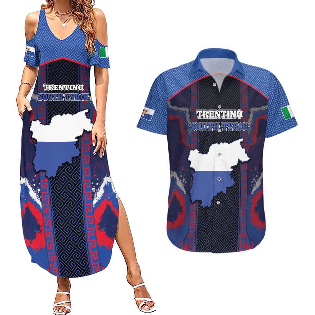 Personalized Italy Trentino-South Tyrol Couples Matching Summer Maxi Dress and Hawaiian Shirt Coat Of Arms Eagle And Roman Patterns