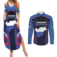 Personalized Italy Trentino-South Tyrol Couples Matching Summer Maxi Dress and Long Sleeve Button Shirt Coat Of Arms Eagle And Roman Patterns