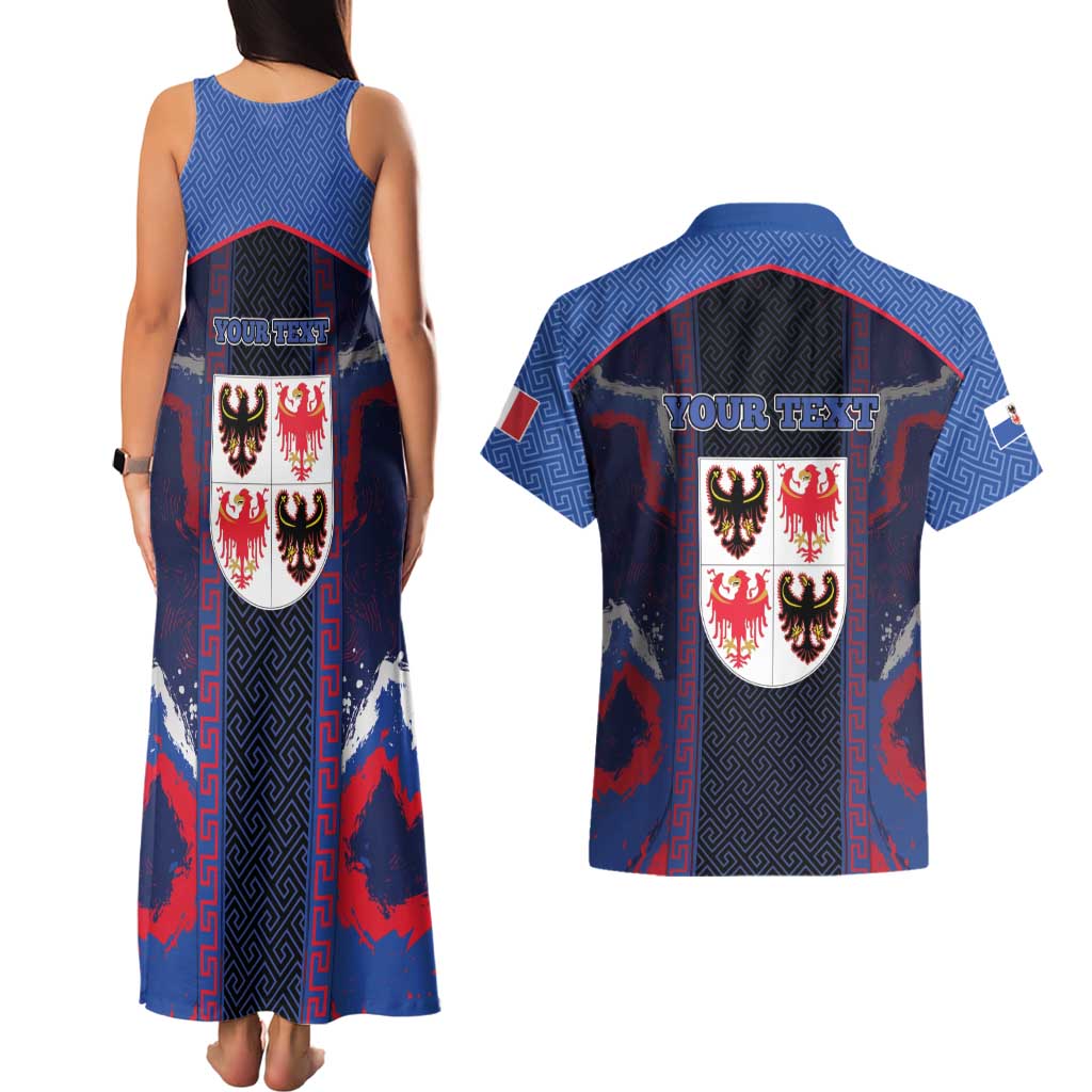 Personalized Italy Trentino-South Tyrol Couples Matching Tank Maxi Dress and Hawaiian Shirt Coat Of Arms Eagle And Roman Patterns