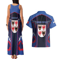Personalized Italy Trentino-South Tyrol Couples Matching Tank Maxi Dress and Hawaiian Shirt Coat Of Arms Eagle And Roman Patterns