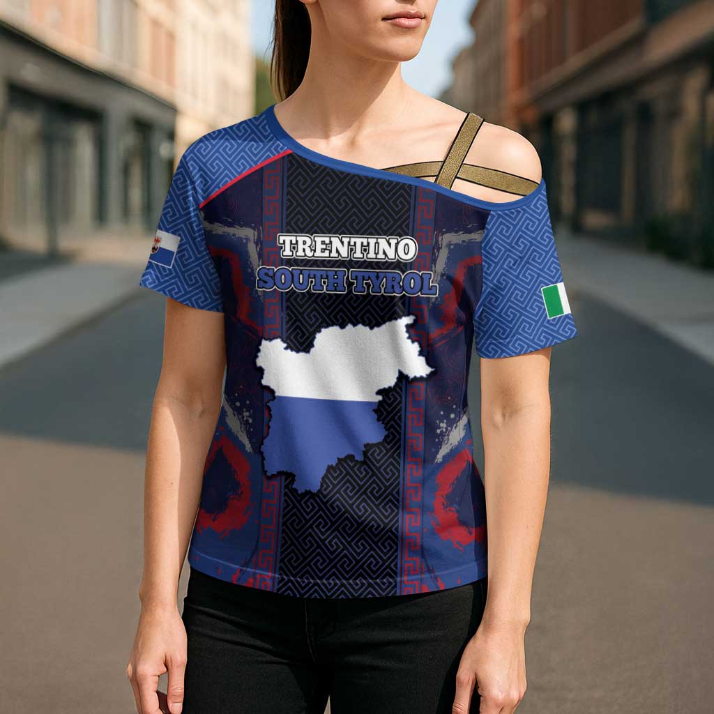 Personalized Italy Trentino-South Tyrol Cross Shoulder Shirt Coat Of Arms Eagle And Roman Patterns