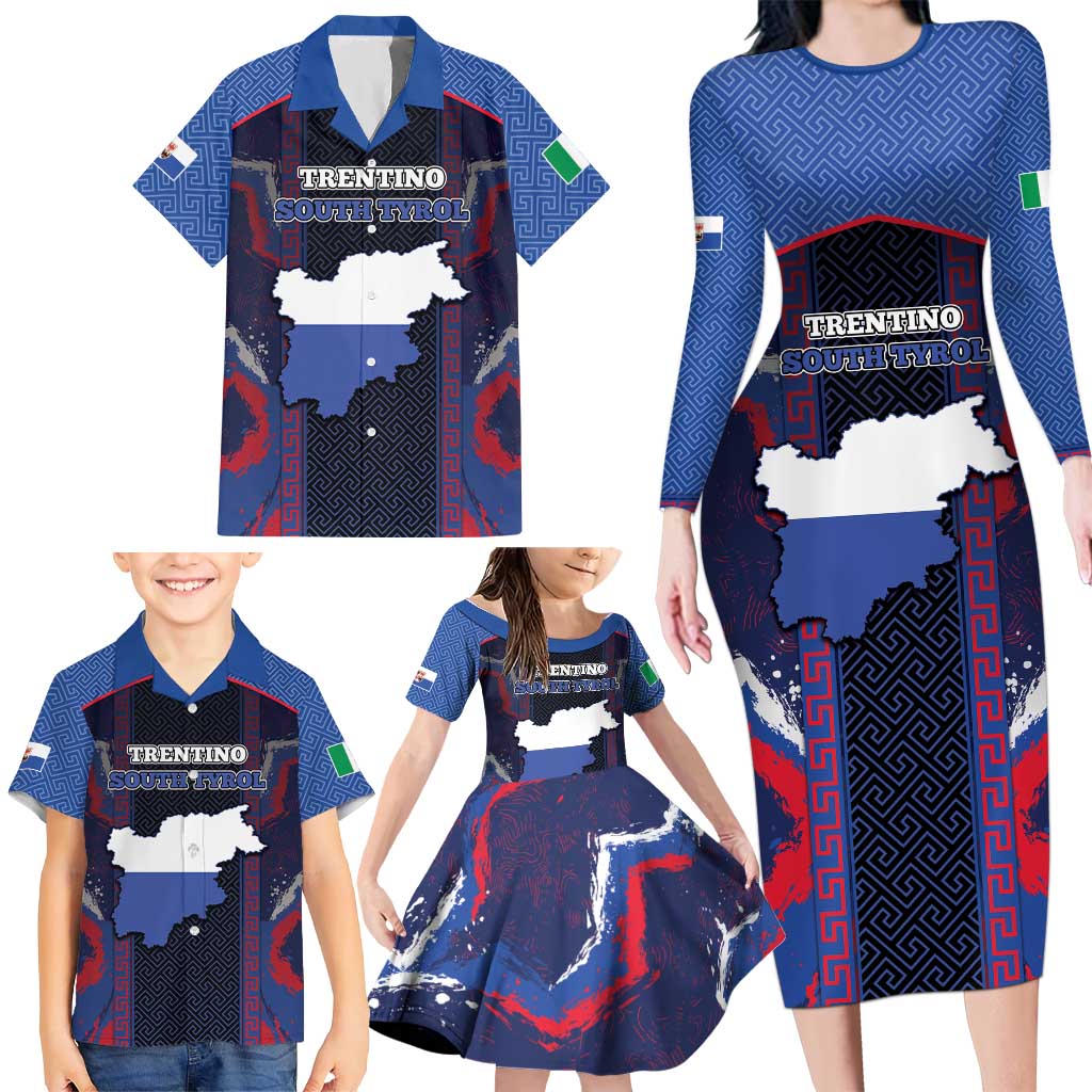 Personalized Italy Trentino-South Tyrol Family Matching Long Sleeve Bodycon Dress and Hawaiian Shirt Coat Of Arms Eagle And Roman Patterns