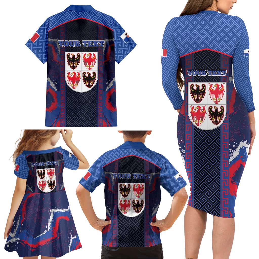 Personalized Italy Trentino-South Tyrol Family Matching Long Sleeve Bodycon Dress and Hawaiian Shirt Coat Of Arms Eagle And Roman Patterns