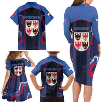 Personalized Italy Trentino-South Tyrol Family Matching Long Sleeve Bodycon Dress and Hawaiian Shirt Coat Of Arms Eagle And Roman Patterns