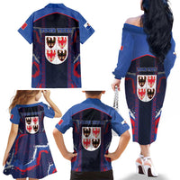 Personalized Italy Trentino-South Tyrol Family Matching Off The Shoulder Long Sleeve Dress and Hawaiian Shirt Coat Of Arms Eagle And Roman Patterns