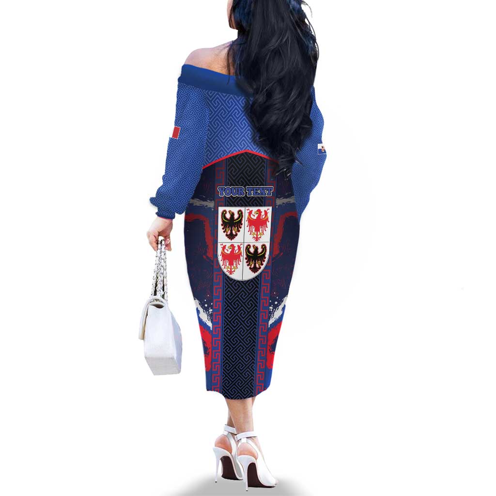 Personalized Italy Trentino-South Tyrol Family Matching Off The Shoulder Long Sleeve Dress and Hawaiian Shirt Coat Of Arms Eagle And Roman Patterns