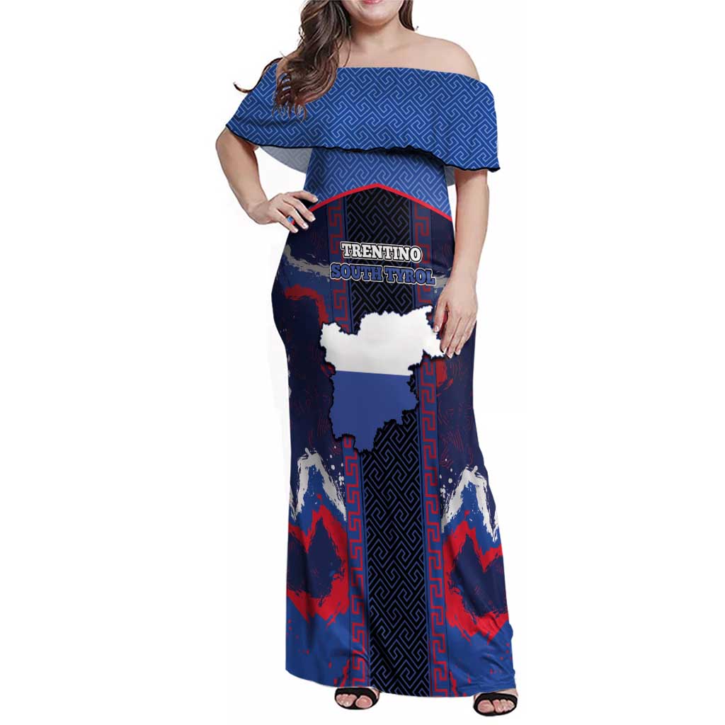 Personalized Italy Trentino-South Tyrol Family Matching Off Shoulder Maxi Dress and Hawaiian Shirt Coat Of Arms Eagle And Roman Patterns