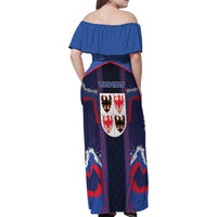 Personalized Italy Trentino-South Tyrol Family Matching Off Shoulder Maxi Dress and Hawaiian Shirt Coat Of Arms Eagle And Roman Patterns