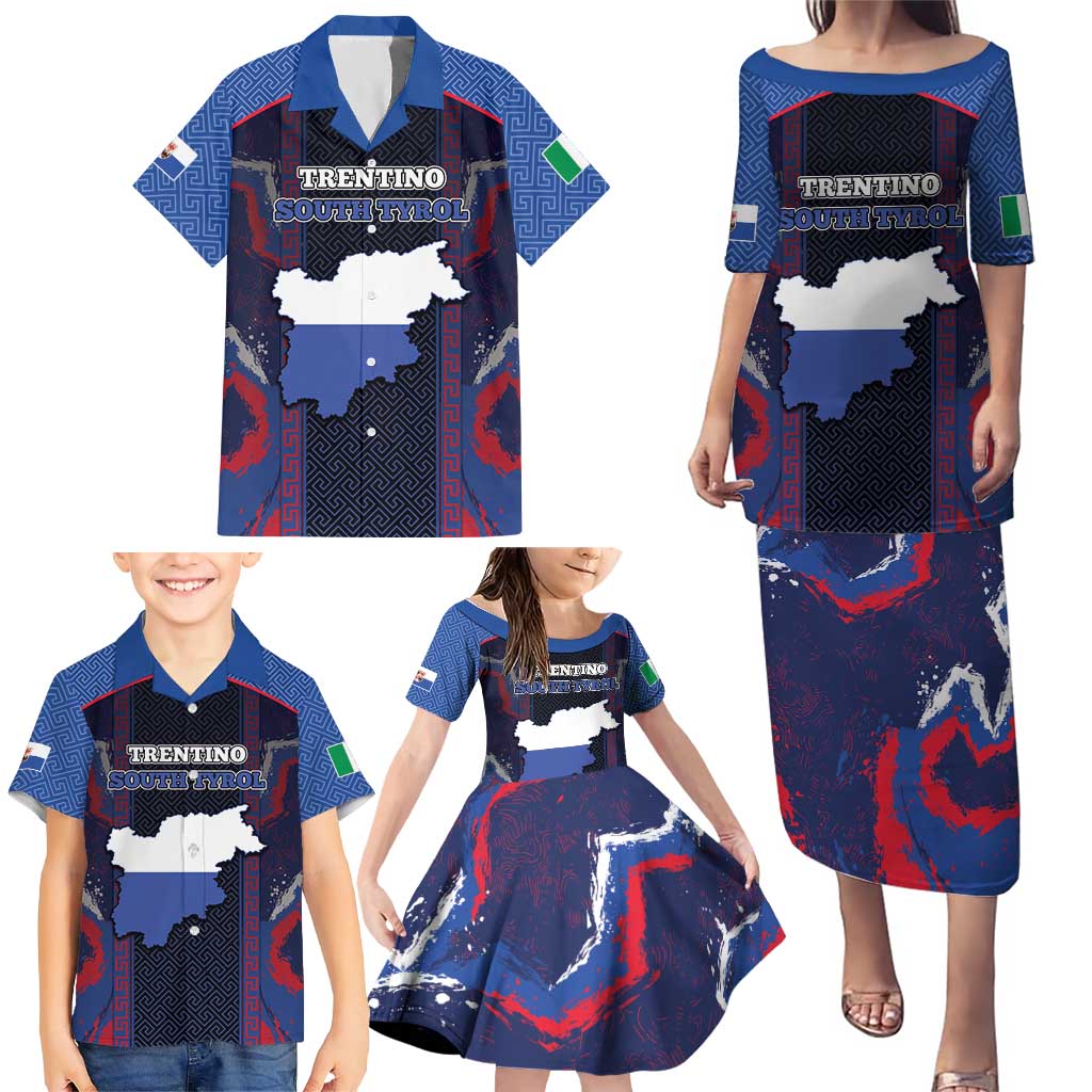 Personalized Italy Trentino-South Tyrol Family Matching Puletasi and Hawaiian Shirt Coat Of Arms Eagle And Roman Patterns