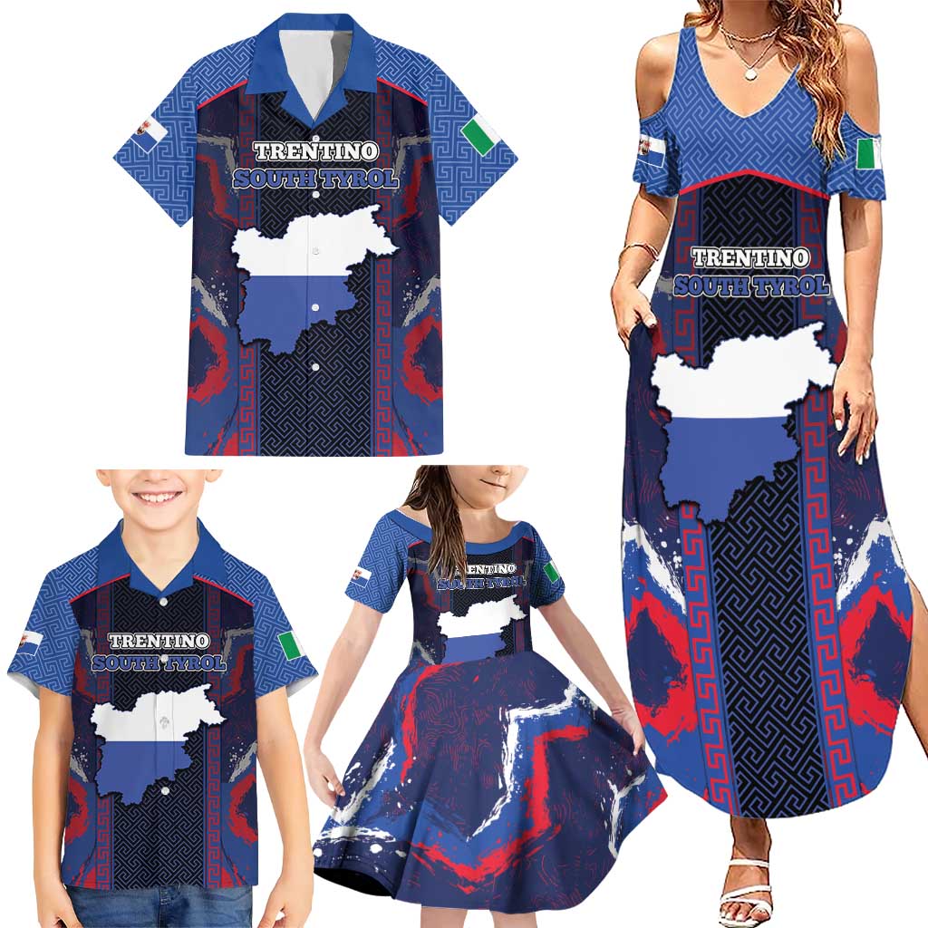 Personalized Italy Trentino-South Tyrol Family Matching Summer Maxi Dress and Hawaiian Shirt Coat Of Arms Eagle And Roman Patterns