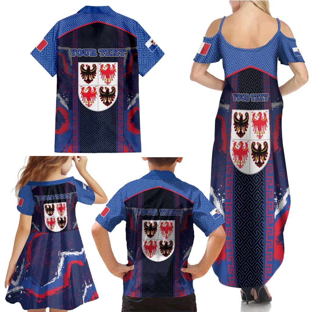 Personalized Italy Trentino-South Tyrol Family Matching Summer Maxi Dress and Hawaiian Shirt Coat Of Arms Eagle And Roman Patterns