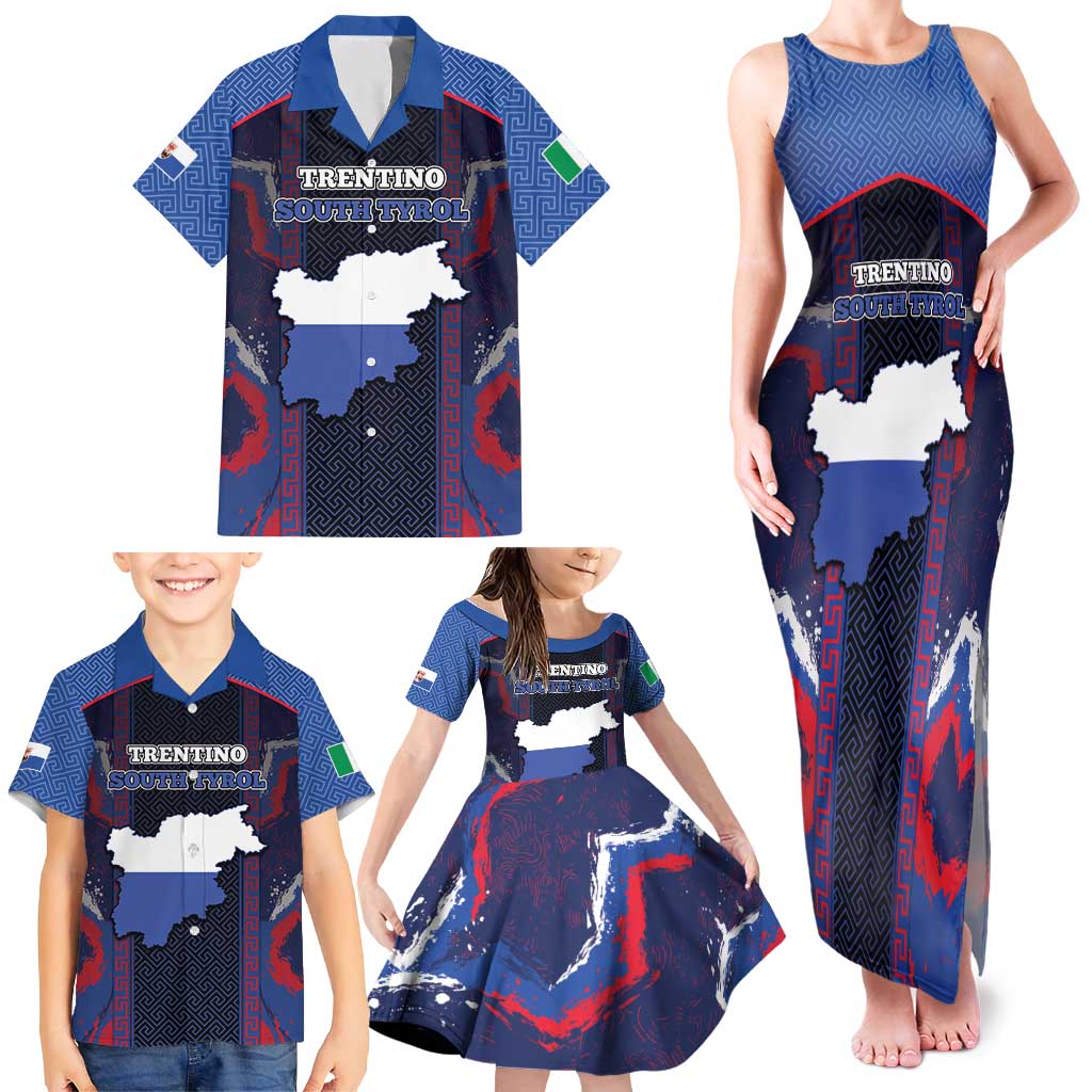 Personalized Italy Trentino-South Tyrol Family Matching Tank Maxi Dress and Hawaiian Shirt Coat Of Arms Eagle And Roman Patterns