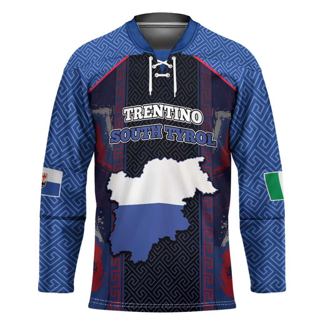Personalized Italy Trentino-South Tyrol Hockey Jersey Coat Of Arms Eagle And Roman Patterns