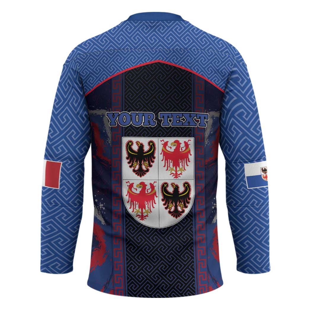 Personalized Italy Trentino-South Tyrol Hockey Jersey Coat Of Arms Eagle And Roman Patterns