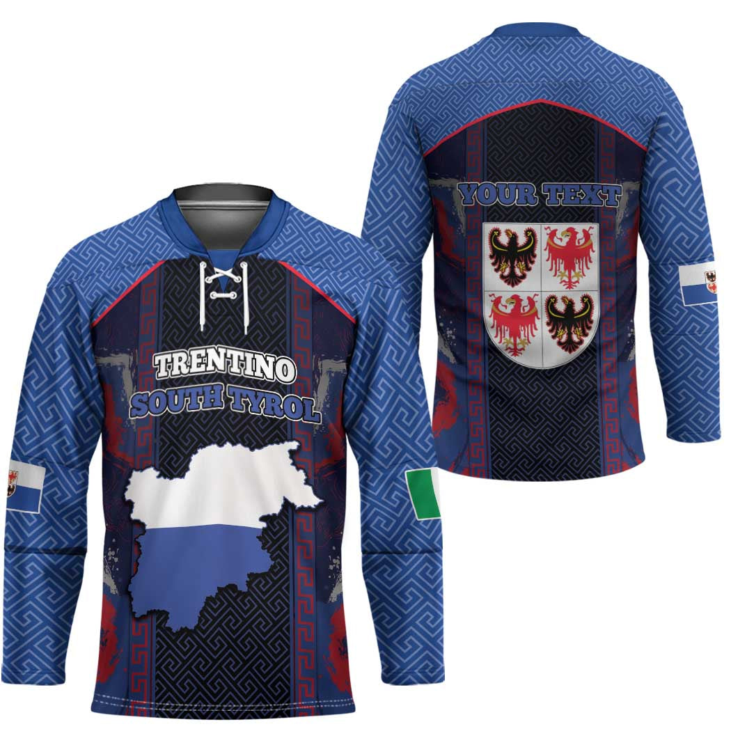 Personalized Italy Trentino-South Tyrol Hockey Jersey Coat Of Arms Eagle And Roman Patterns