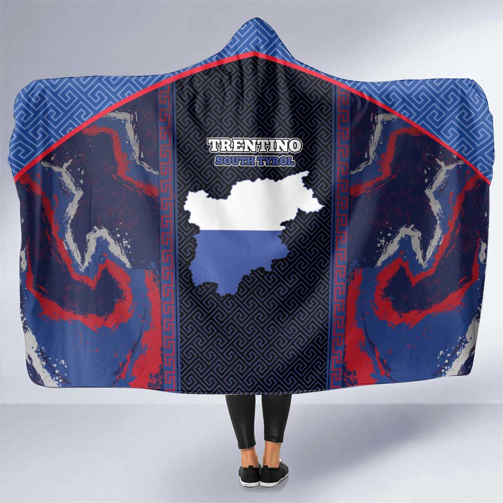 Italy Trentino-South Tyrol Hooded Blanket Coat Of Arms Eagle And Roman Patterns