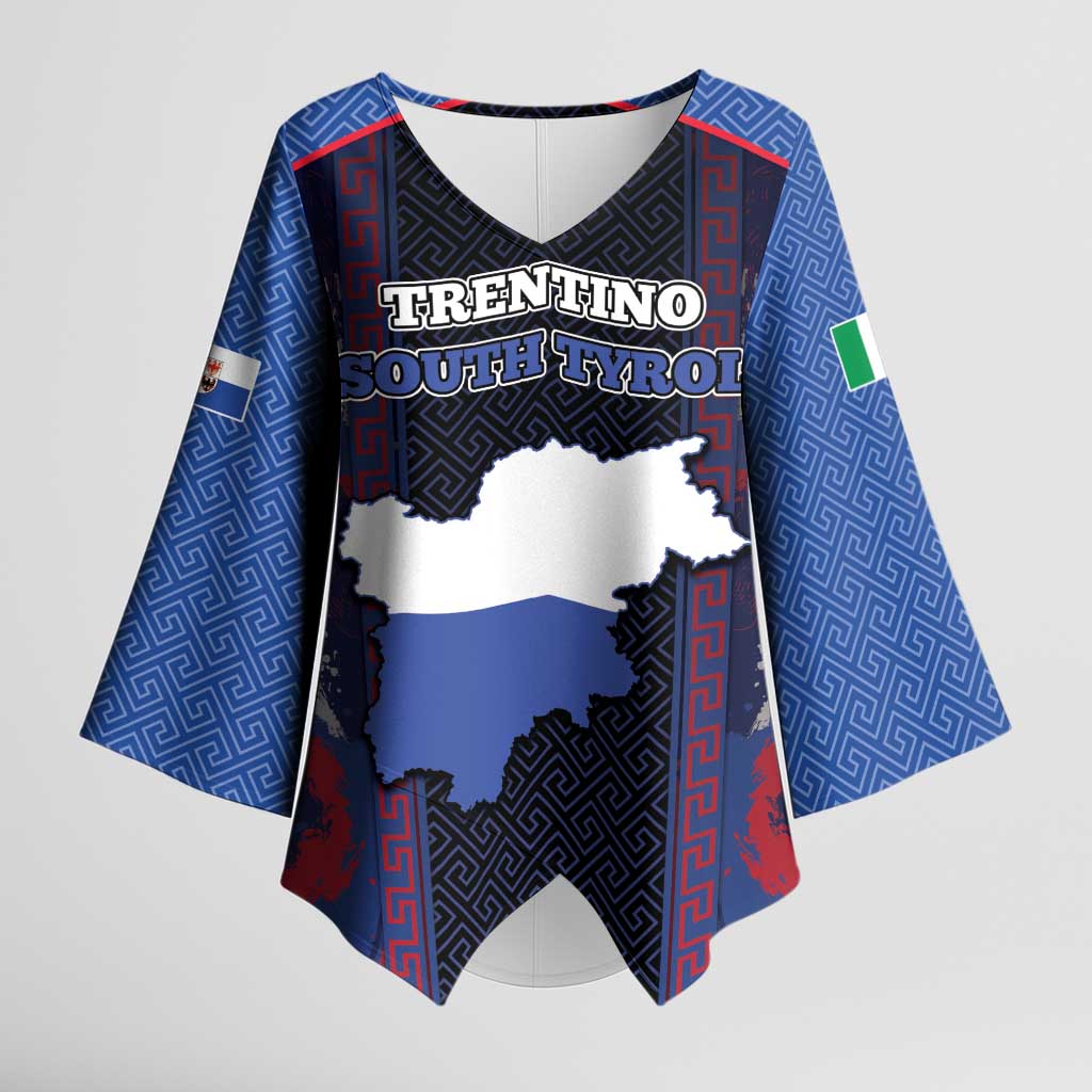 Personalized Italy Trentino-South Tyrol Kimono Sleeve Blouse Coat Of Arms Eagle And Roman Patterns