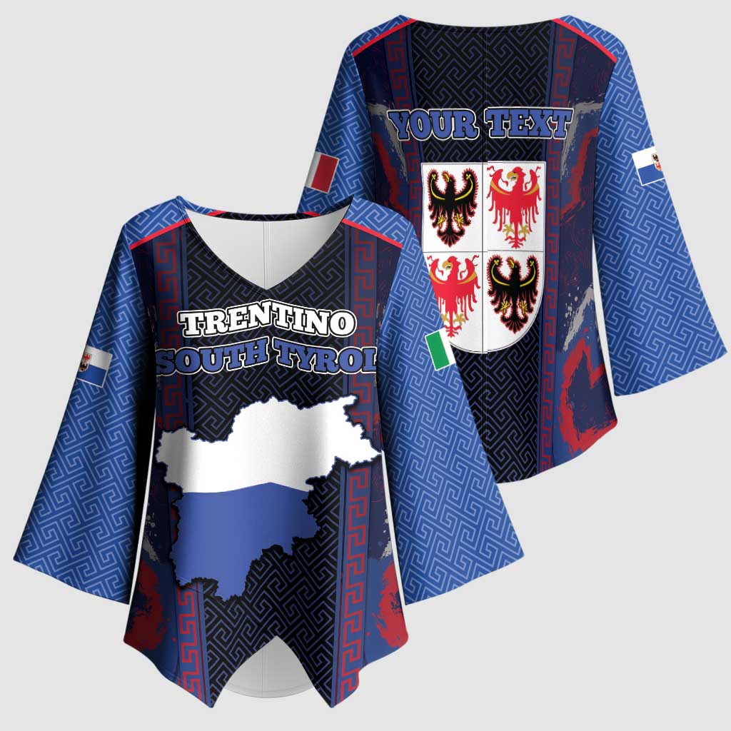 Personalized Italy Trentino-South Tyrol Kimono Sleeve Blouse Coat Of Arms Eagle And Roman Patterns