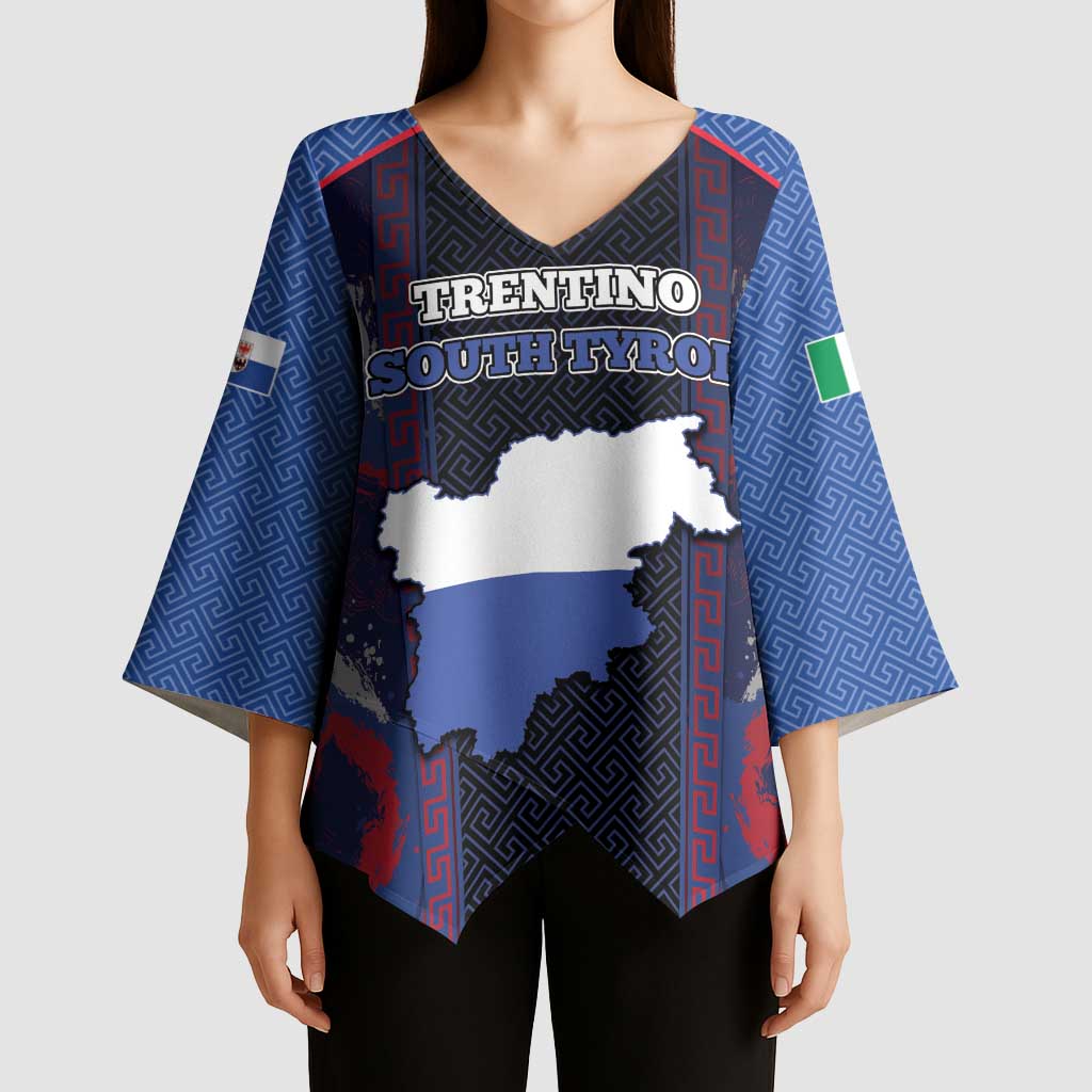 Personalized Italy Trentino-South Tyrol Kimono Sleeve Blouse Coat Of Arms Eagle And Roman Patterns