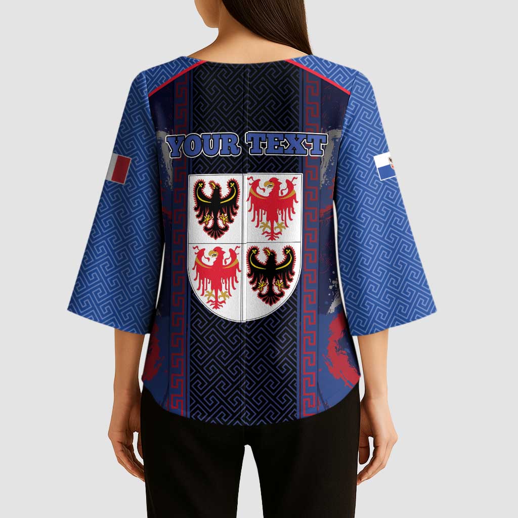 Personalized Italy Trentino-South Tyrol Kimono Sleeve Blouse Coat Of Arms Eagle And Roman Patterns