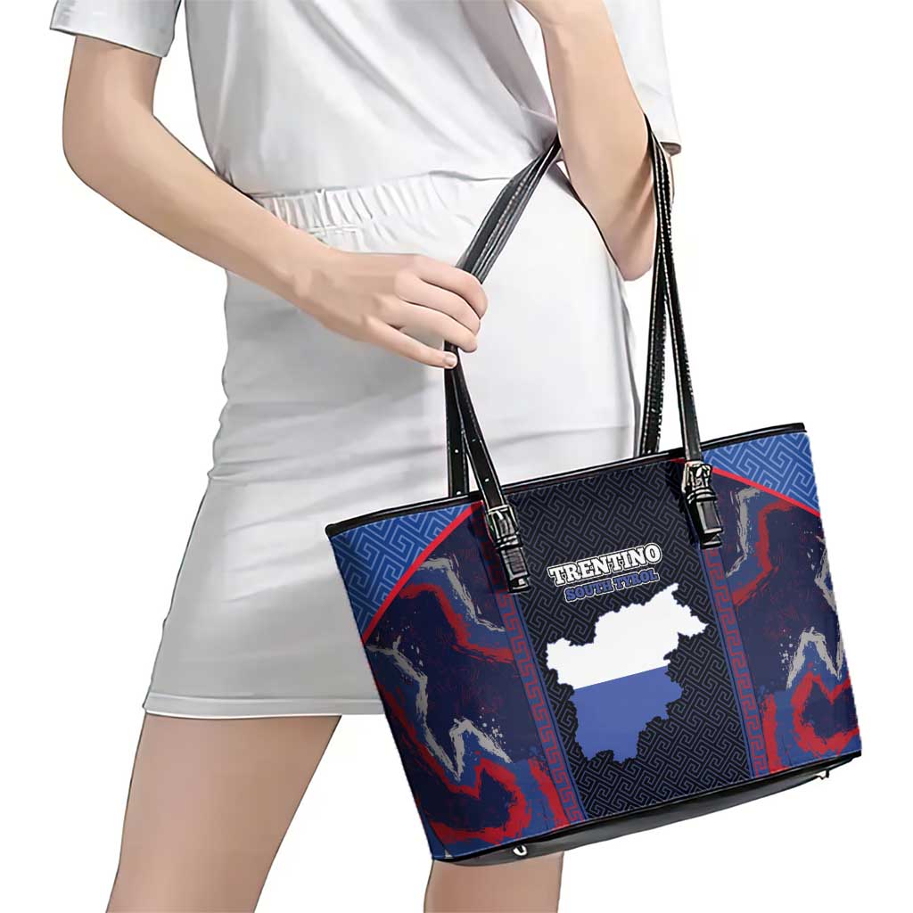 Italy Trentino-South Tyrol Leather Tote Bag Coat Of Arms Eagle And Roman Patterns