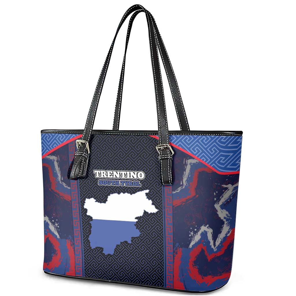 Italy Trentino-South Tyrol Leather Tote Bag Coat Of Arms Eagle And Roman Patterns