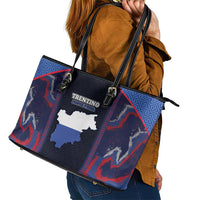 Italy Trentino-South Tyrol Leather Tote Bag Coat Of Arms Eagle And Roman Patterns