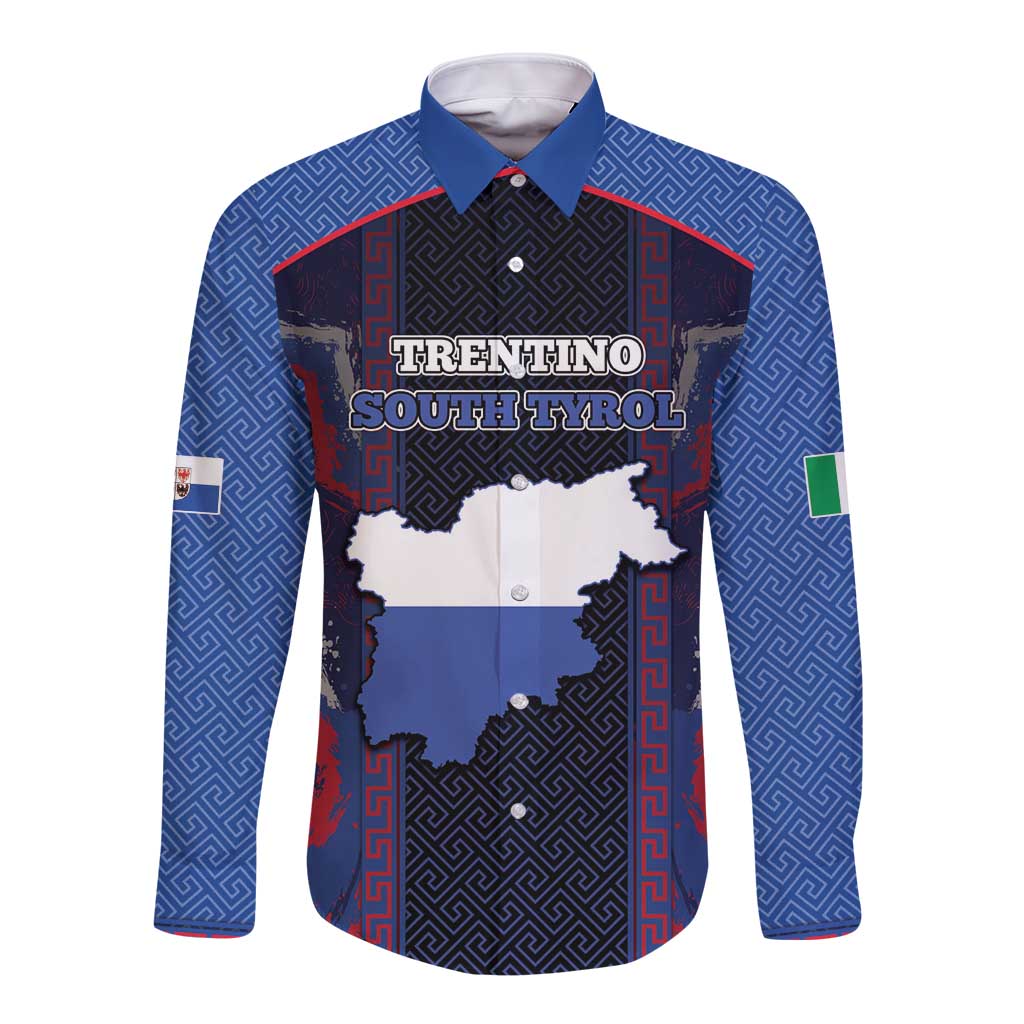 Personalized Italy Trentino-South Tyrol Long Sleeve Button Shirt Coat Of Arms Eagle And Roman Patterns