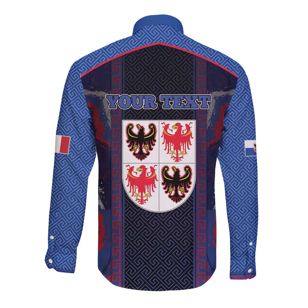 Personalized Italy Trentino-South Tyrol Long Sleeve Button Shirt Coat Of Arms Eagle And Roman Patterns