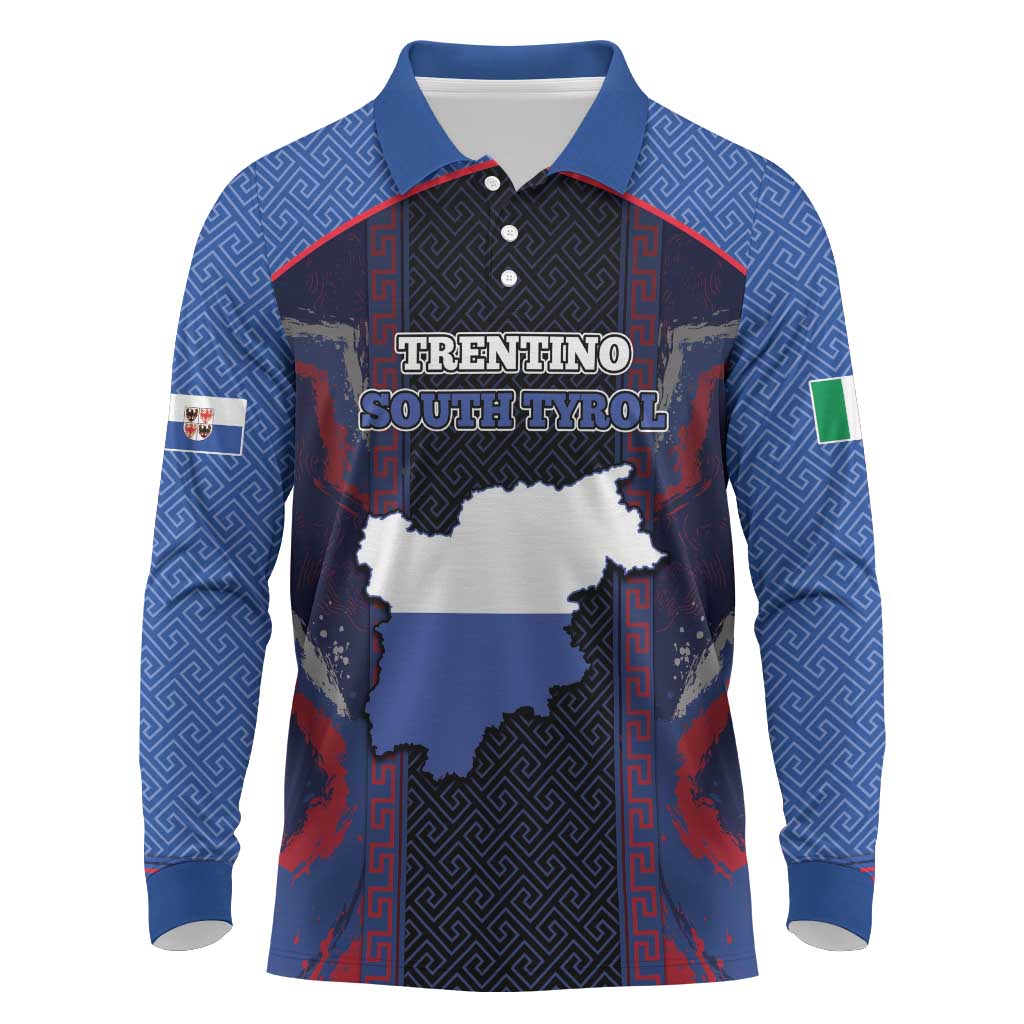 Personalized Italy Trentino-South Tyrol Long Sleeve Polo Shirt Coat Of Arms Eagle And Roman Patterns